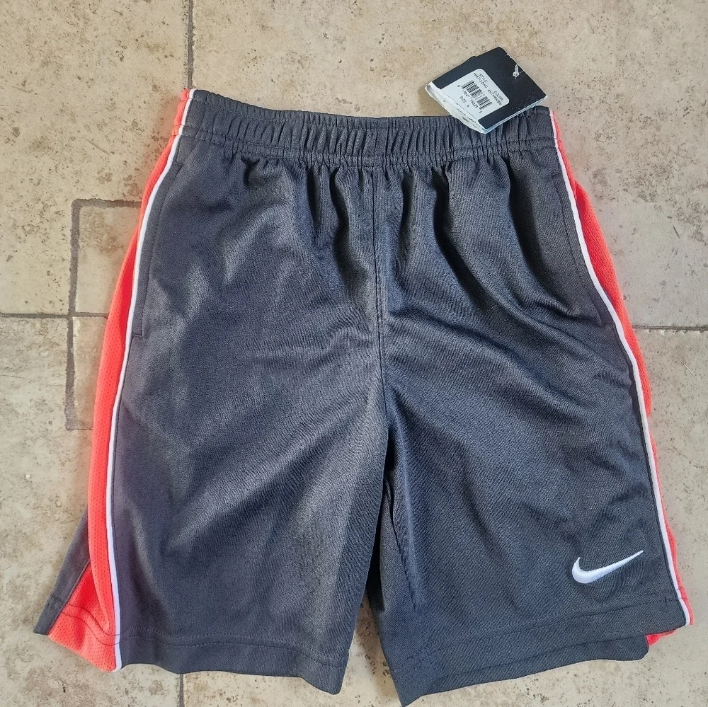 Nike Gray and Orange Athletic Shorts